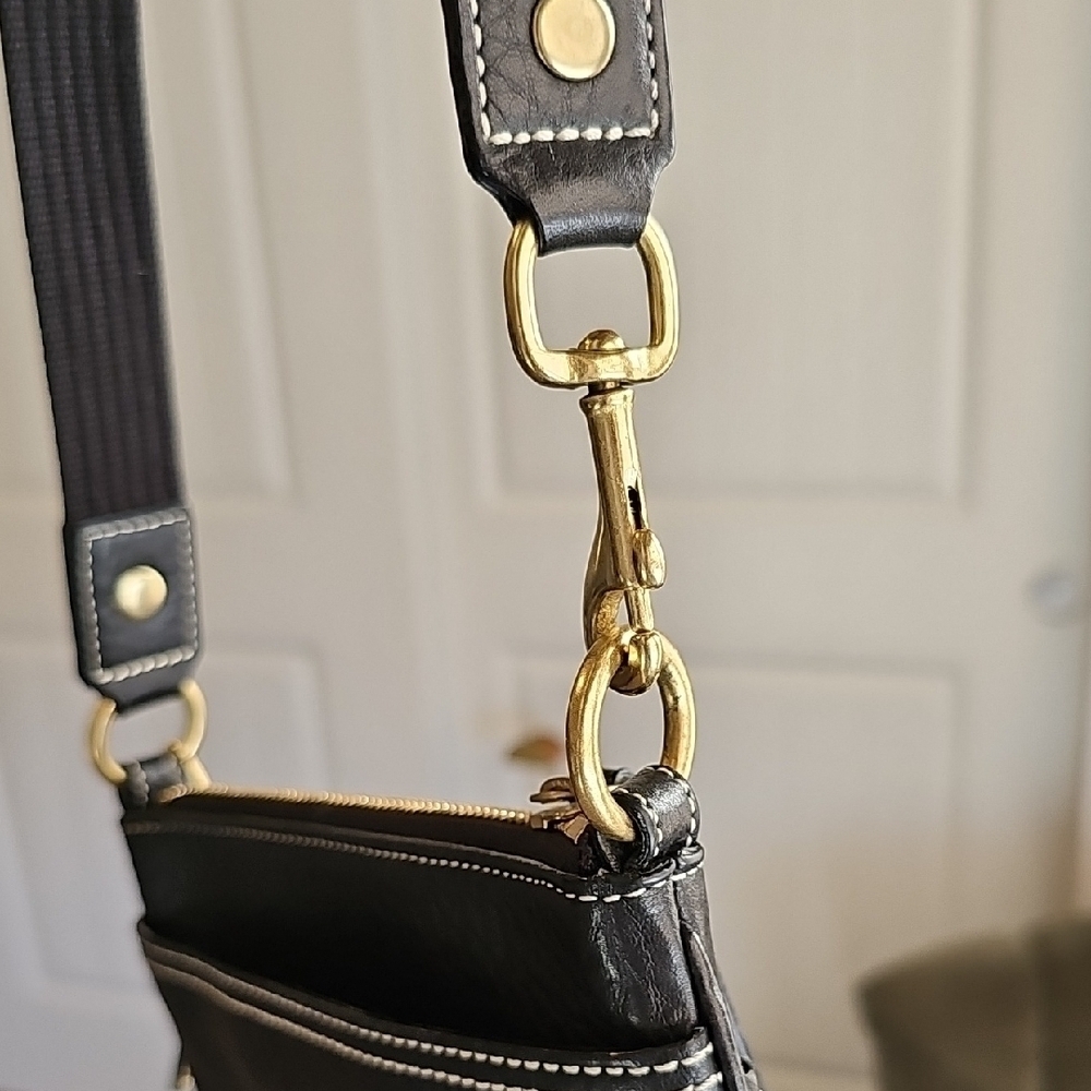 Coach Vintage 2006 Black Pebble Leather + Monogram Crossbody EUC - Picture 16 of 17